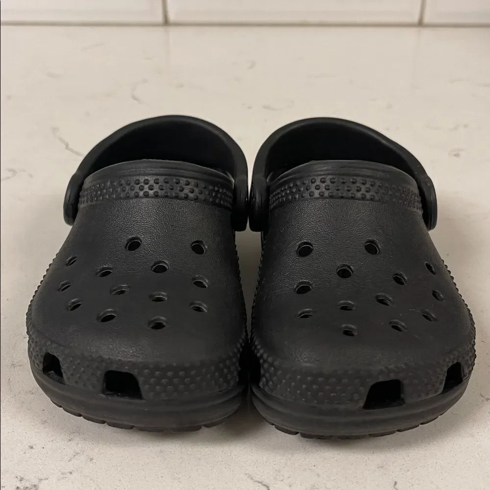 CROCS Kids Black Water Shoes Crocs Little Classic Clog Size 7